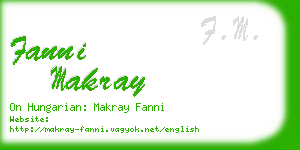 fanni makray business card